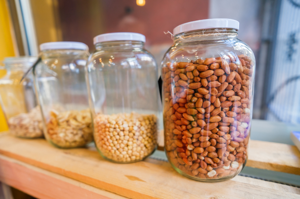 storage of beans in jars