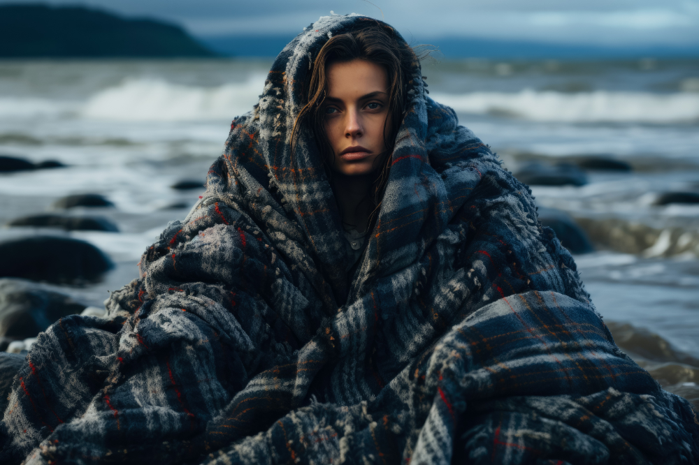 girl in blanket