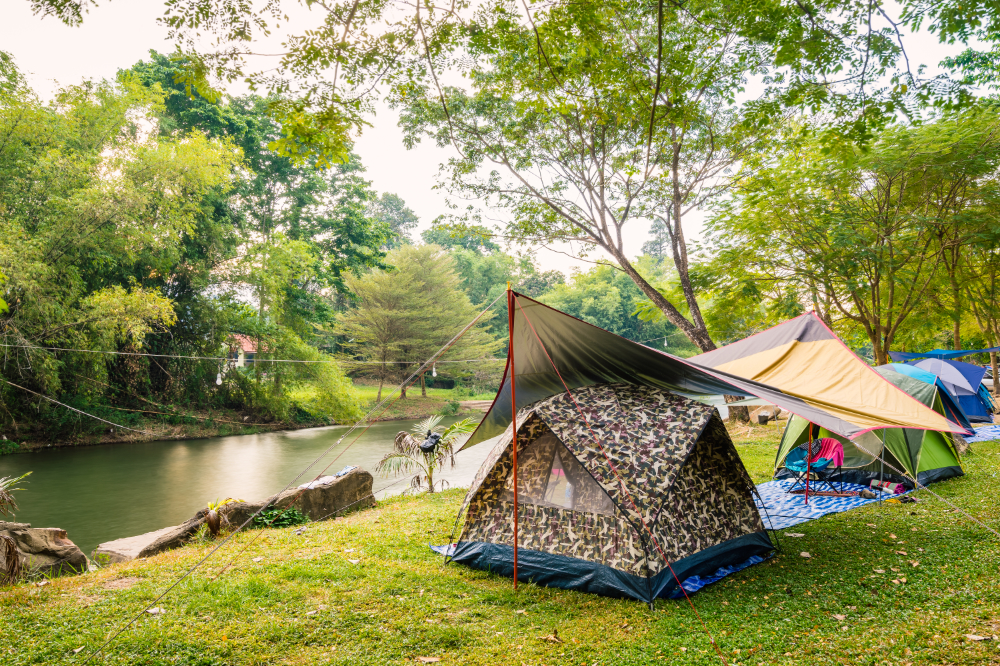 camping by the river