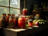 CANNING JARS BY THE WINDOW