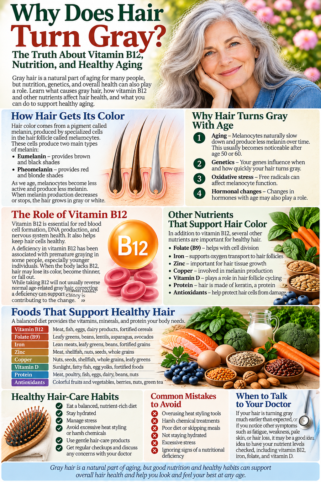 Why Does Hair Turn Gray? The Truth About Vitamin B12, Nutrition, and Aging